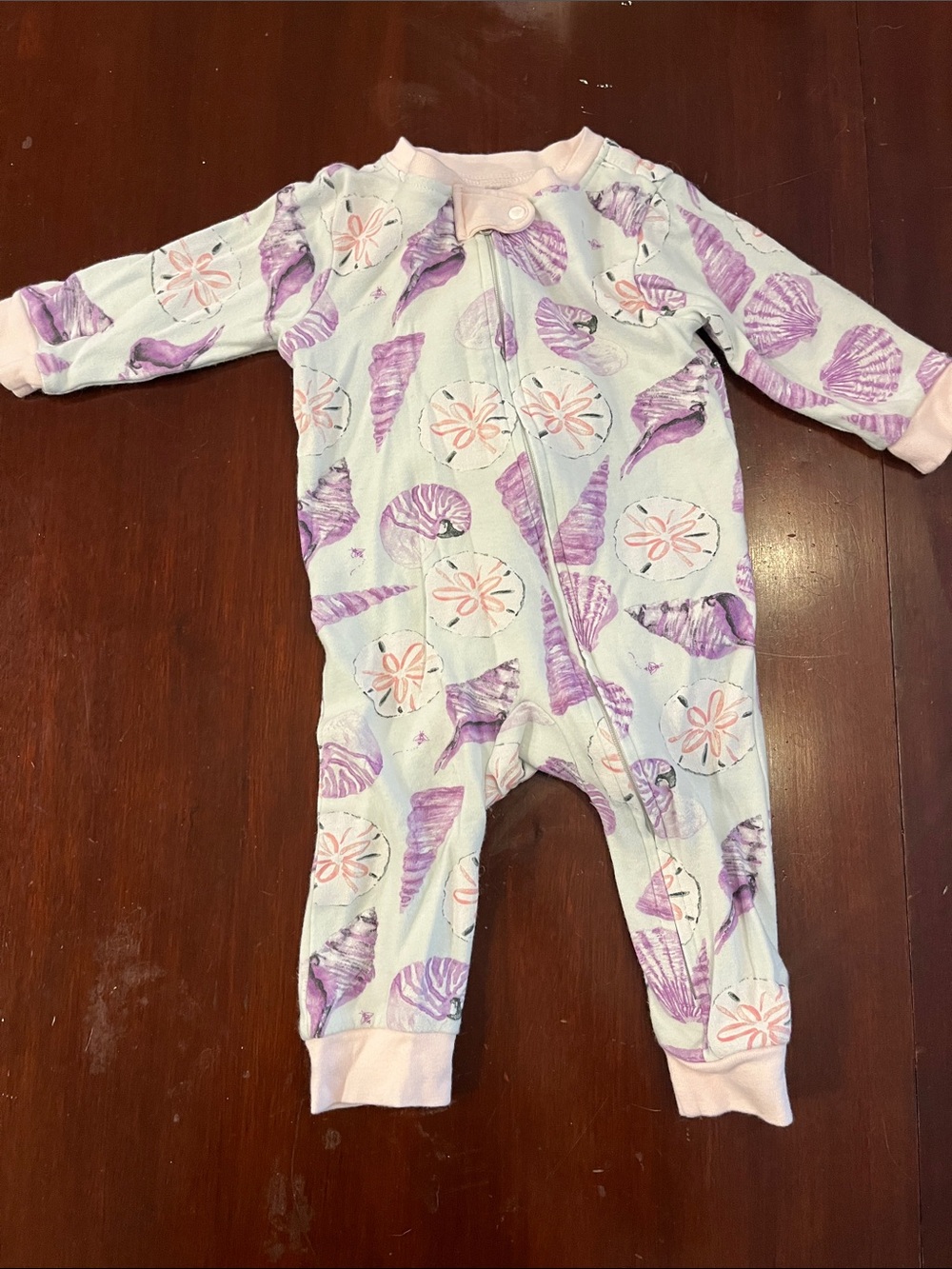 Seashell Print Baby One-Piece Footie